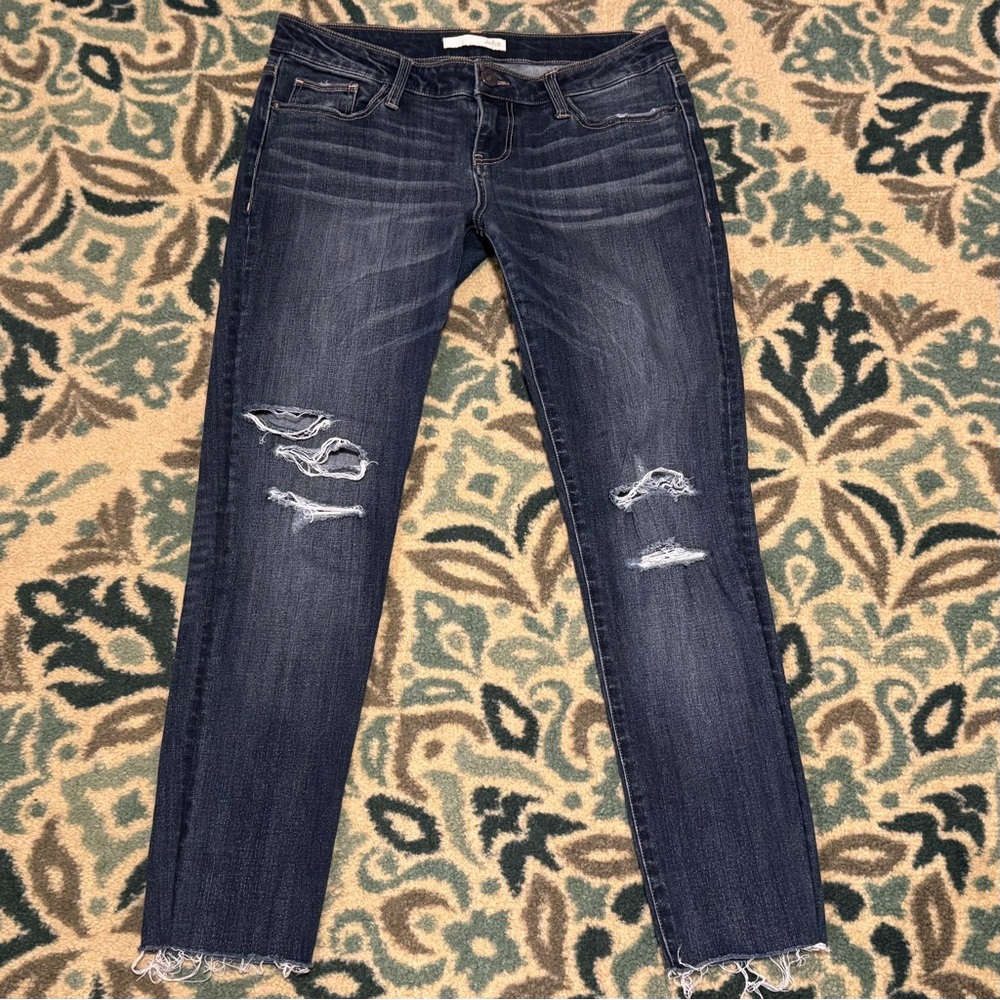 Daytrip Lynx Ankle Skinny Dark Distressed Stretch Jeans 29 31 x 28